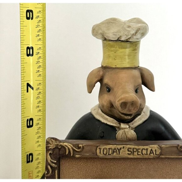 9” French Chef Baker Pig Magnetic Menu Board Sign Vintage Decor Pastry Italian - Picture 2 of 11